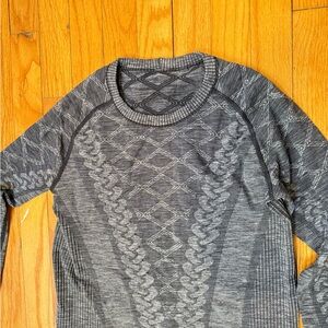 Gray Patterned Long Sleeve shirt